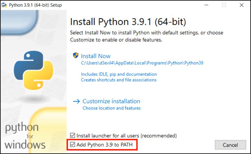 Step 2 Python Installation